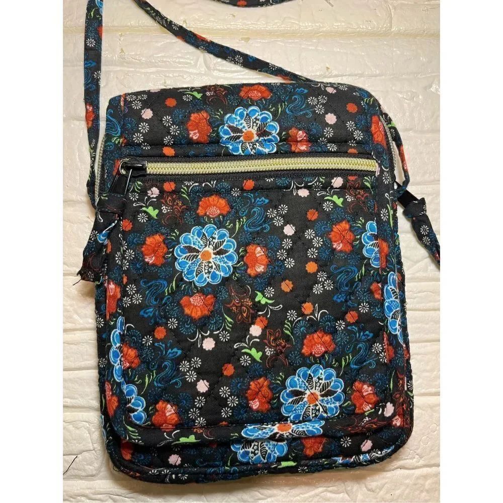 Flower Black Pattern Crossbody Bag - Picture 2 of 7